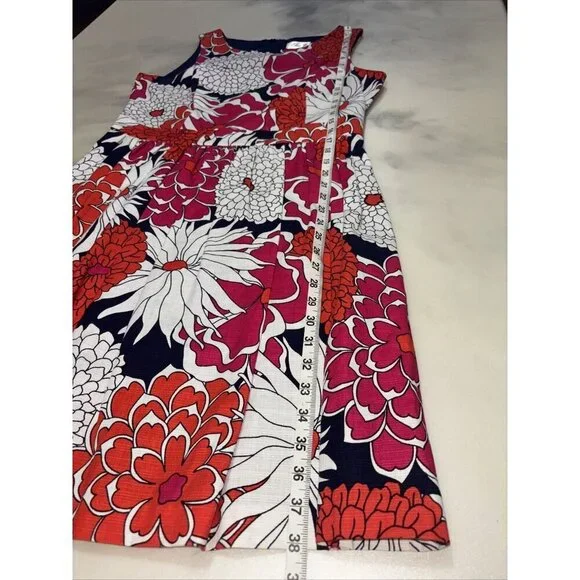 Eliza J Women’s Sleeveless Knee Length Dress Navy Red And Pink Floral Size 12 - Picture 6 of 8